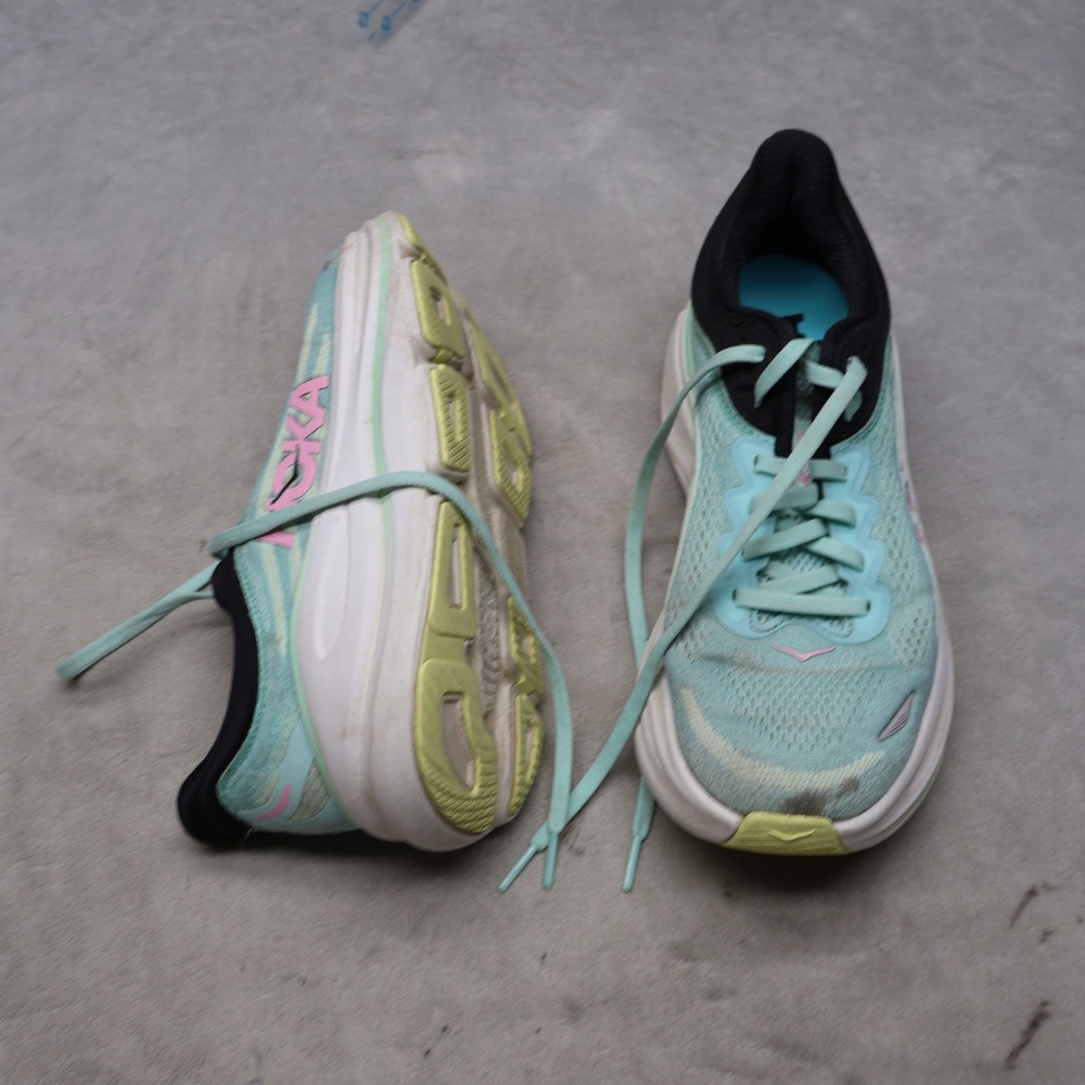 Hoka Women 8.5B Athletic Shoes Blue Bondi 9 Mesh Cushioned Running Lightweight